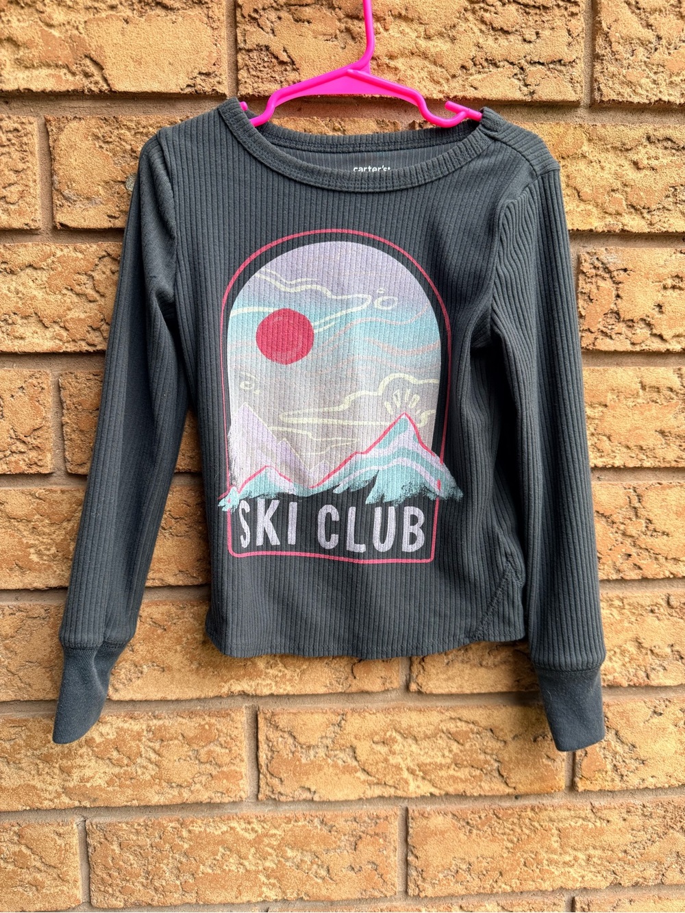 10/$25 • Carters “Ski Club” Ribbed Scoopneck Long Sleeve Top